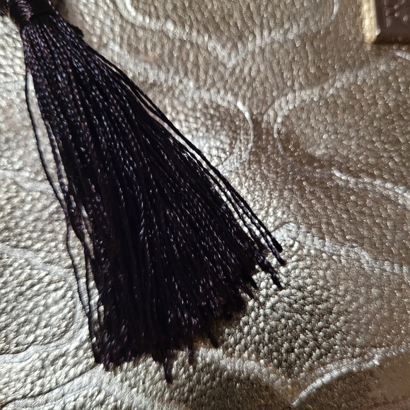 Physician's Formula  Gold Textured Clutch with Tassel NWOT - Picture 3 of 4